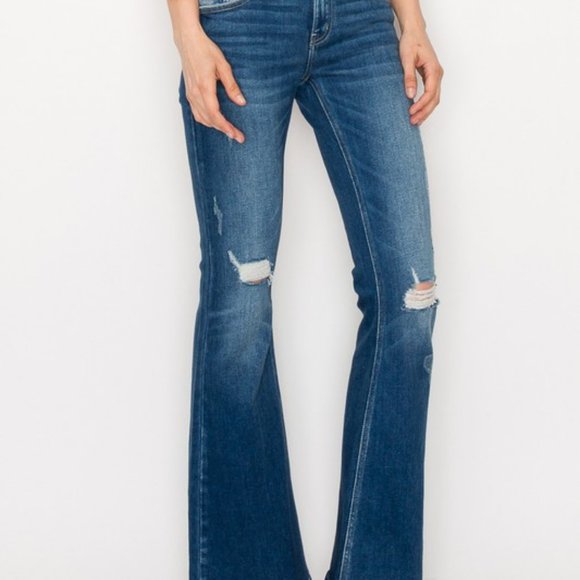 Low Rise stretch Vintage Flare Jeans - Picture 4 of 10